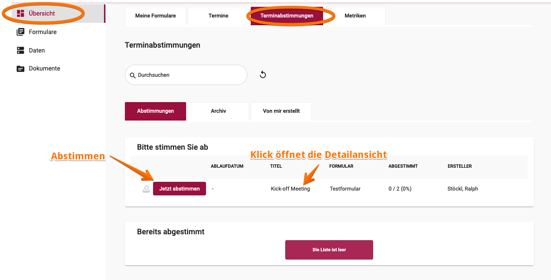 Abstimmungsansicht