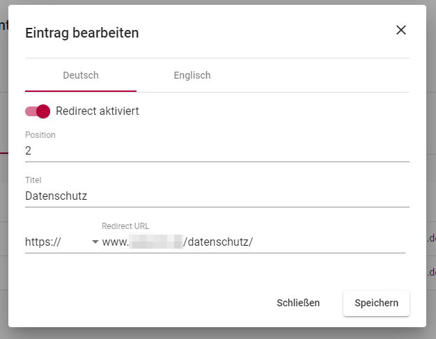 allgemeine einstellungen footer neuanlage