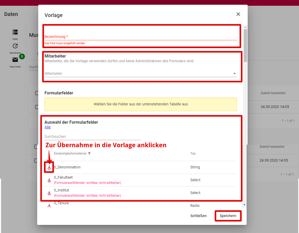 daten nachreichen vorlagen erstellen