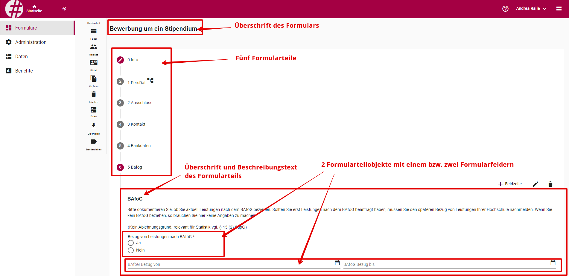 formular erstellen aufbau