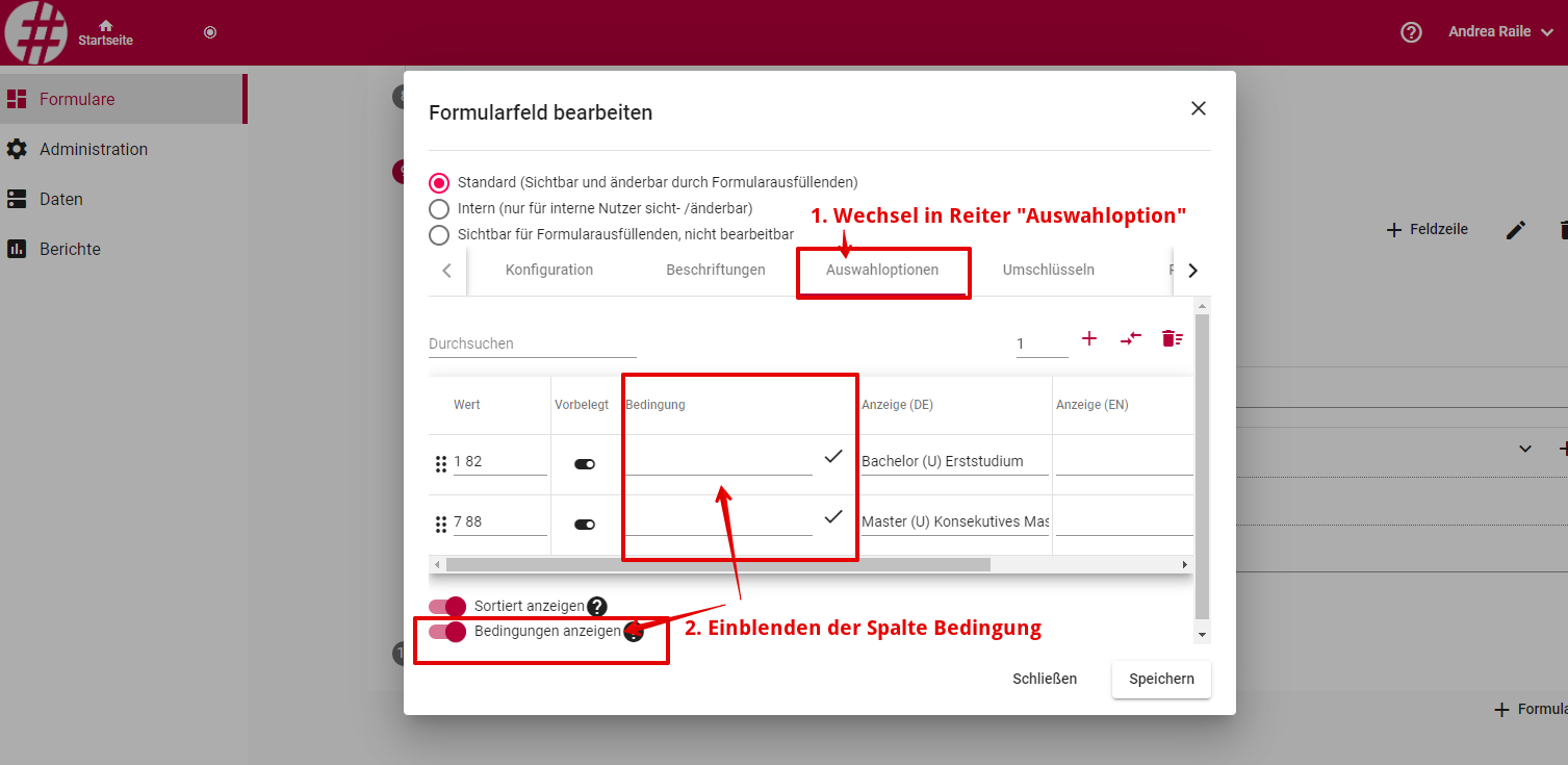 formular erstellen feld bedingung hinterlegen1