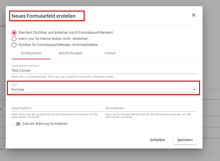 formular erstellen feld formula hinterlegen1