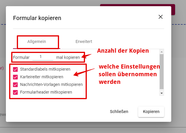 formular erstellen formular kopieren