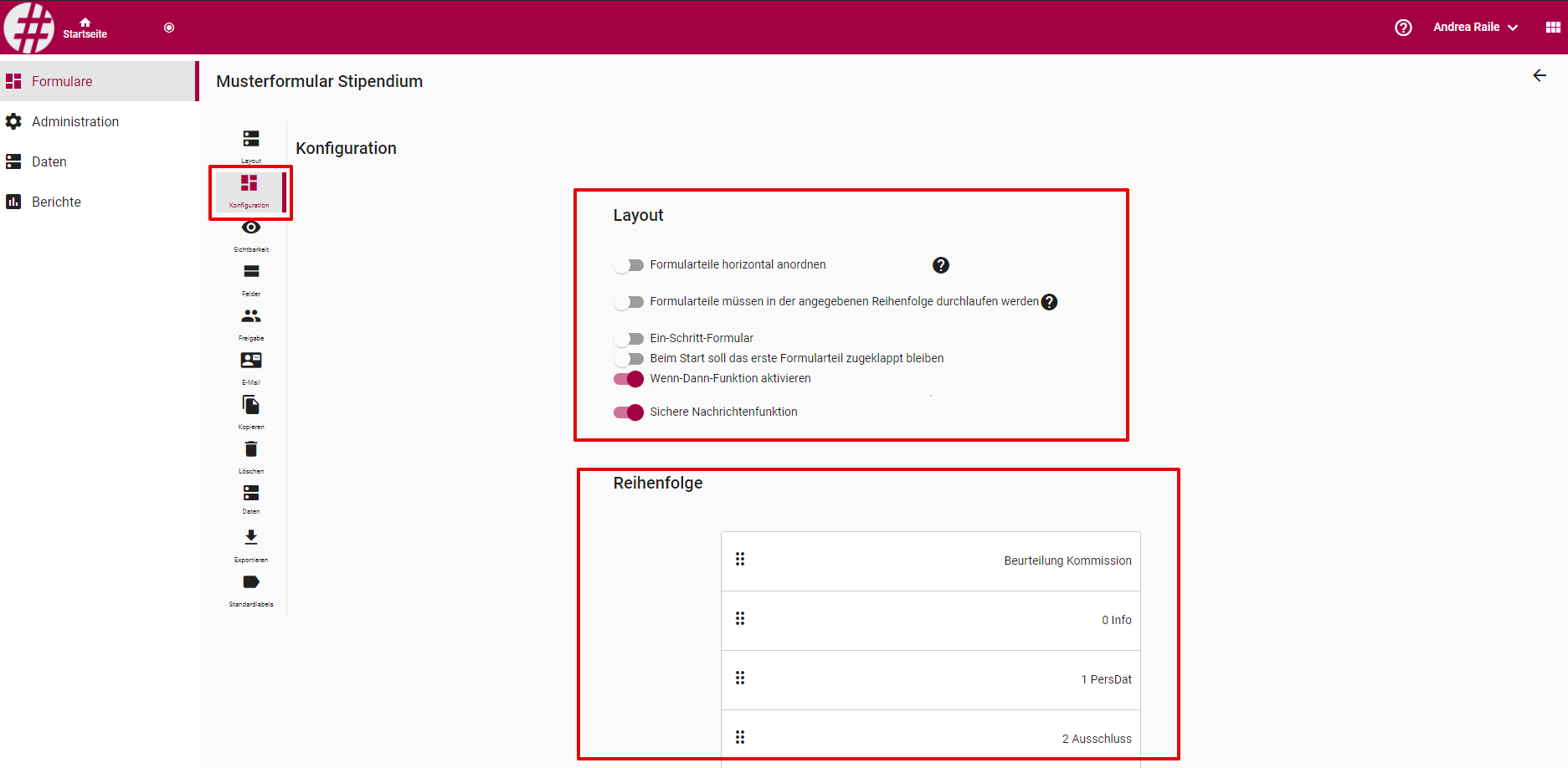 formular erstellen konfiguration