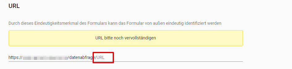 formular erstellen sichtbarkeit url