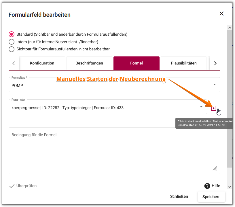 pomp neuberechnung in fieldconfig