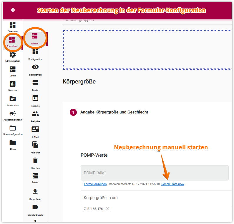 pomp neuberechnung in formconfig