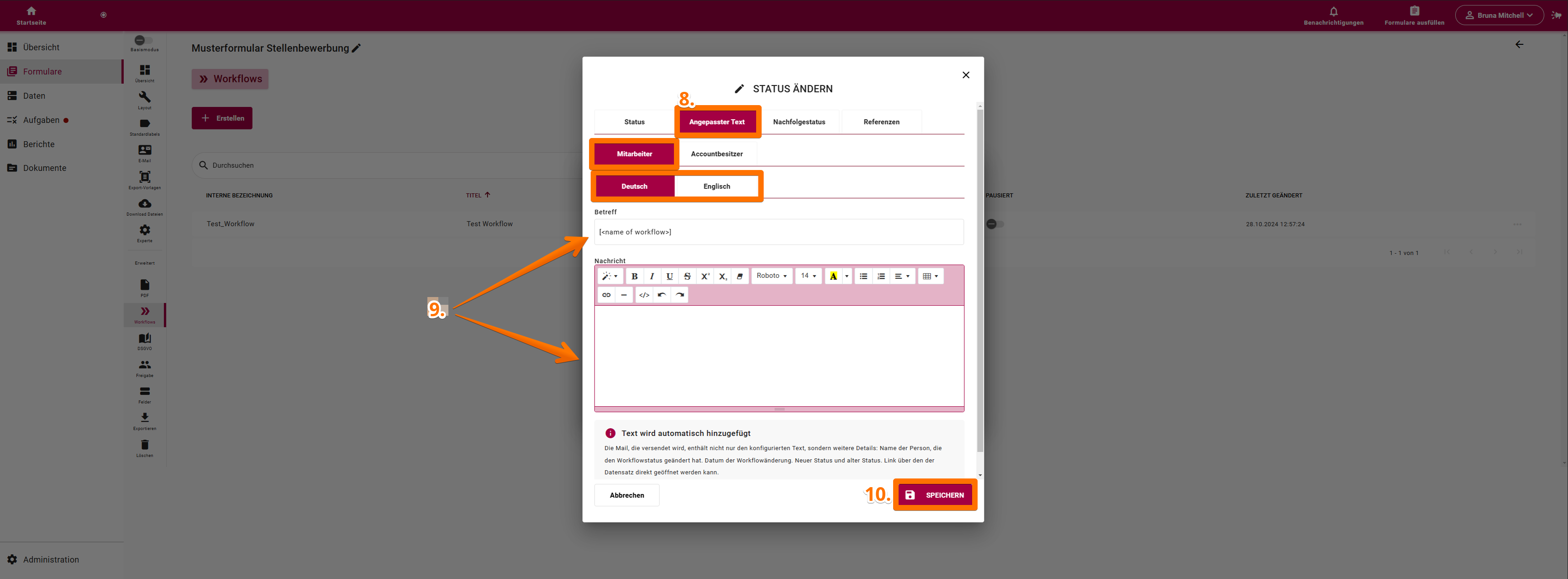 Benachrichtung über den Worflow-Status an Mitarbeiter - Teil 2